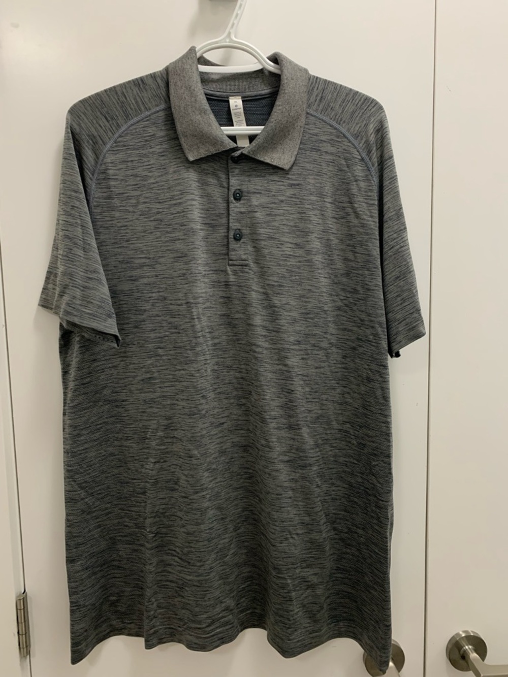 lululemon Men's Heathered Charcoal Gray Polo short sleeve shirt size XL